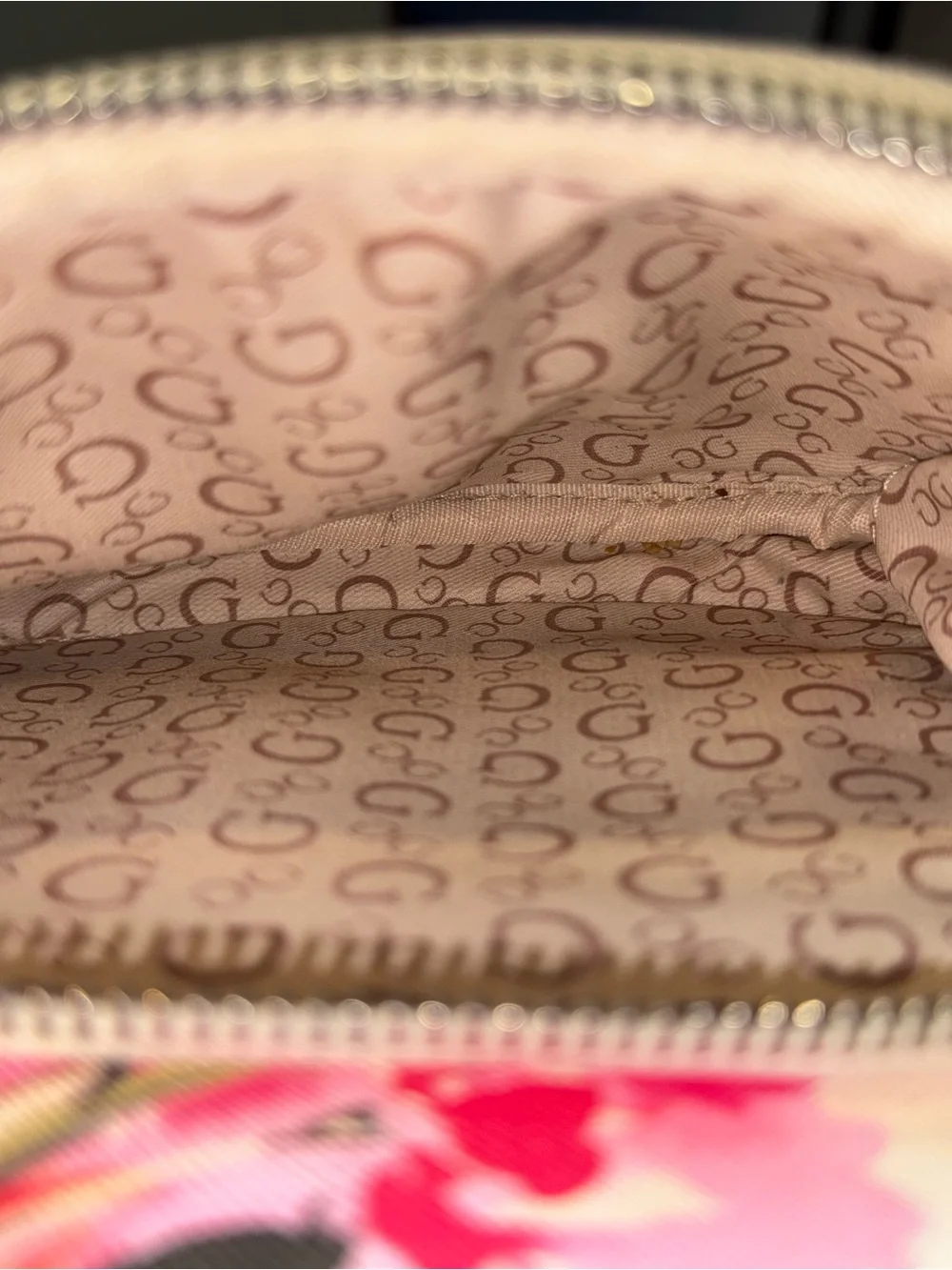 GUESS Pink Floral Mini Backpack with Multicolor Bloom Print